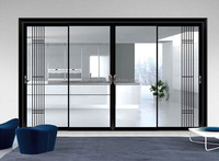 Meilleur prix Porte coulissante verticale intérieure solide Porte coulissante miroir pleine lite Porte coulissante en verre
