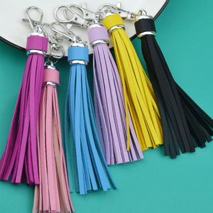 Porte-clés en cuir PU de 15 cm, nouveau style, avec pompon et fermoir mousqueton, accessoire de sac - Product Image 5