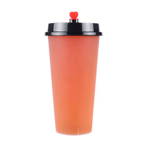 Disposable PET <b>Plastic</b> <b>Cup</b> with Flat Lids Custom Printing <b>Cups</b> for Iced Coffee, Smoothie, Juice, Soda Boba Milk Tea <b>Cup</b> - Product Image 5