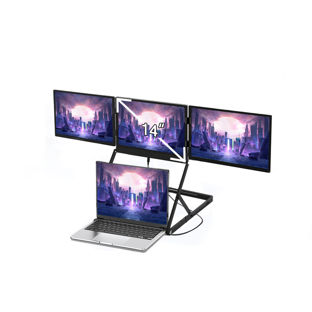 Triple Screen Monitor 14" FHD IPS Laptop Screen Extender USB Interface TFT Panel for Portable Monitor for Laptop Setup OEM