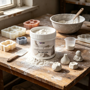 LEQU Happy And Fun – Poudre de plâtre de Paris haute pureté en vrac 500g, rapport 3:1, pour sculpture artistique, pierre aromatique, artisanat - Product Image 1