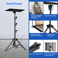Trépied pour ordinateur, projecteur, table pour ordinateur portable, support de mixage DJ, hauteur réglable 79-138 cm, capacité de charge de 10 kg