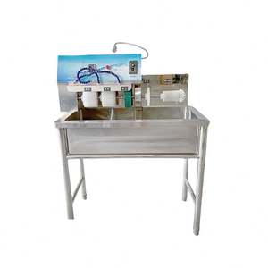 Équipement de lavage de chaussures en acier inoxydable, machine à polir les chaussures commerciale automatique ou semi-automatique avec bac à chaussures - Product Image 3