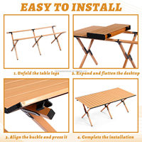 1 paire de tables pliantes modernes en aluminium pour camping et pique-nique, haute capacité de charge, portables, pour barbecue en plein air et plage