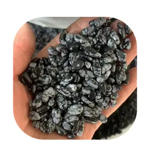 Bulk atacado 5-8mm stone heal crystal cascalhos natur black white snowflake obsidiana crystal chips para venda
