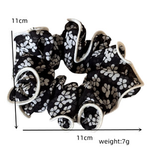 Chouchou coréen à pois et motifs floraux, élégant, très élastique, accessoire capillaire de luxe <span class=keywords><strong>pour</strong></span> <span class=keywords><strong>chignon</strong></span> - Product Image 4