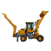 2.5 Ton EPA Engine Backhoe Loader 4x4 Wheel Loader 75 kW Hidrolik KYB 1 Tahun Mesin Konstruksi Efisiensi Tinggi AWT388
