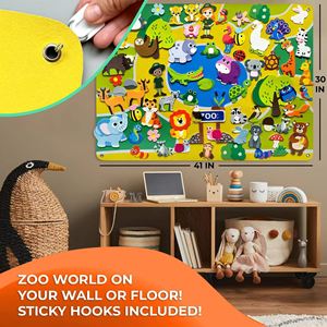 Luckykoo in Stock Preschool Learning Felt Story <b>Board</b> Felt Zoo <b>Board</b> Educational Play <b>Mat</b> Felt <b>Board</b> Set with Factory Price - Product Image 5