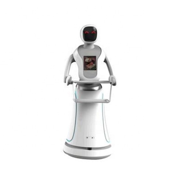 Design Plastic Restaurant Room Artificial Intelligent Meal Delivery Food Smart Humanoid Service Waiter Robot for Sale