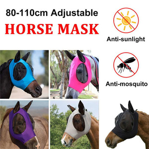 Horse Face Mask Mesh Breathable Fly Repellent Equestrian Supplies Shenzhen Factory Stock Immediate Shipping - Product Image 3