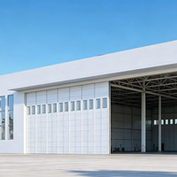 Structure de treillis en acier haute résistance, mur isolé thermiquement, hangar d'avion préfabriqué pour aéroport