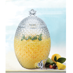 2025 New 10L Pineapple - Shaped <strong>Glass</strong> Beverage Dispenser Set | 5 Matching Cups Included | Leak - Proof Tap for Party/Wedding - Product Image 5