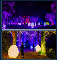 Ballon gonflable arc-en-ciel en forme d'œuf, modèle interactif pour centres commerciaux, décoration de lieux touristiques, accessoires lumineux LED