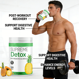 Polvo Desintoxicante Probiótico <span class=keywords><strong>Omega</strong></span> <span class=keywords><strong>3</strong></span> Vegano Sin Gluten Sabor Piña Suplemento Natural para la Desintoxicación - Product Image 5