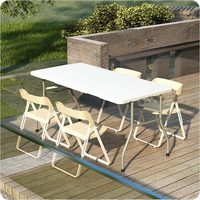Table de pique-nique rectangulaire pliable moderne en plastique pour l'extérieur, 6 pieds, IUNNDS CT02, vente en gros directe usine