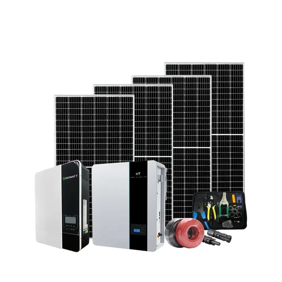 HT система хранения энергии с аккумуляторной батареей 30 кВт, гибридная Солнечная система 5 кВт, полный гибридный набор