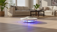 Nouvelle conception 2024 Mosalogic : Piège à puces LED UV d'intérieur, Tueur de mouches et de puces à LED chaude pour usage domestique, attire et tue les insectes