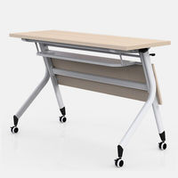 Flip top bibliothèque personnel de l'école bureau de salle de réunion avec tiroirs étudiant bureau d'étude meubles tables de formation pliables avec roulette