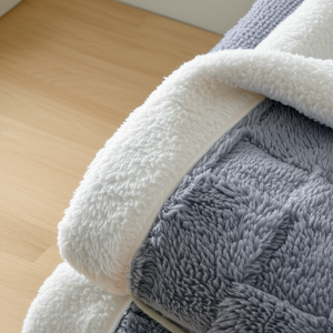 Blue <b>Plush</b> Throw <b>Blanket</b> 200x230cm Textured Faux Fur Sofa Bed Cover, Soft Warm Couch Throw for Living Room, 3 Sizes Poland Stock - Product Image 5