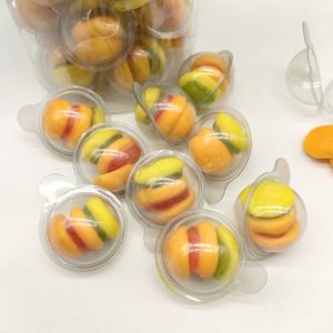 Vente en gros <span class=keywords><strong>Mini</strong></span> Gummies Sweet Macaron <span class=keywords><strong>Hamburger</strong></span> Jelly Soft Gummy Candy Fruité Aromatisé Emballé en Coquille de boule pour les fabricants - Product Image 4