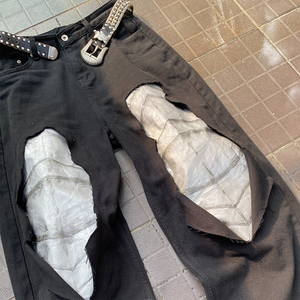 Para DiZNEW 2025, pantalones <span class=keywords><strong>vaqueros</strong></span> de talla grande para <span class=keywords><strong>hombre</strong></span>, diseño único, estilo de retazos lavados en negro con los pantalones <span class=keywords><strong>vaqueros</strong></span> para <span class=keywords><strong>hombre</strong></span> más vendidos - Product Image 2