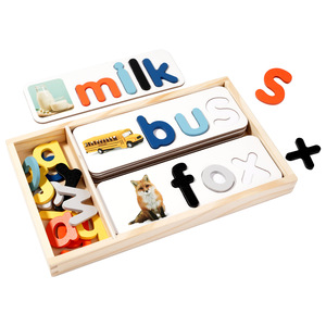 Gioco di Ortografia in Legno per Bambini (4-6 Anni) Alfabeto Inglese Educazione Precoce Puzzle Cognitivo Giocattolo Educativo - Product Image 5