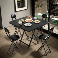 Ensemble de table et de chaises à manger modernes en bois pour événements commerciaux, cafés, restaurants - Carré, portable, de haute qualité