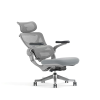 Chaise de bureau ergonomique pliable à dossier haut avec inclinaison à quatre positions, soutien lombaire réglable et repose-pieds pour le bureau à domicile