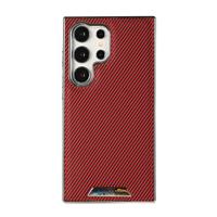 Casing Ponsel Anti Benturan PC Warna Seragam Serat Karbon Multiwarna untuk S24 23 22 21 Plus Ultra Protection Myc0233