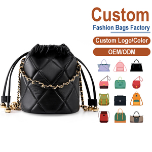 Sac seau d'été de luxe personnalisé en cuir véritable matelassé antivol noir vintage, sac à bandoulière de créateur tendance pour femme, idéal pour les soirées - Product Image 1