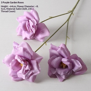 EG-AF100 Decoración para Salón de Ceremonias de Jardín, Flores de Tela de Seda Morado Claro, Flores Artificiales Moradas Estilo Monet para Bodas - Product Image 6
