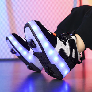 Chaussures à roulettes lumineuses pour enfants, avec roues, pour garçons et filles, vêtements de sport d'extérieur, taille 28-38 - Product Image 1