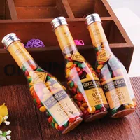 Bonbons Solides en Gros, Bouteille Haute de 70g de Bonbons Colorés, Fèves de Chocolat, Snack de Mariage Rouge