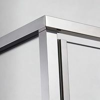 Cabine de douche coulissante de luxe léger en acier inoxydable avec charnière, design moderne en L, bord étroit, silencieuse et fluide, pour salle de bain et hôtel
