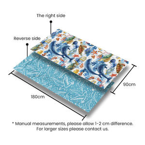Serviette de plage double face en microfibre, motif Hawaï, organismes marins, impression corail, écologique, sans sable, taille personnalisée, séchage rapide - Product Image 6