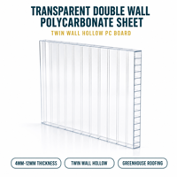 Plaque de polycarbonate à double paroi transparente 4mm 6mm 8mm 10mm 12mm, panneau alvéolaire en PC pour toiture de serre