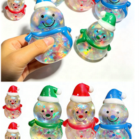 Jouets Squishy de Noël à succès : Bonhomme de neige en maltose avec ruban, jouets sensoriels pour enfants