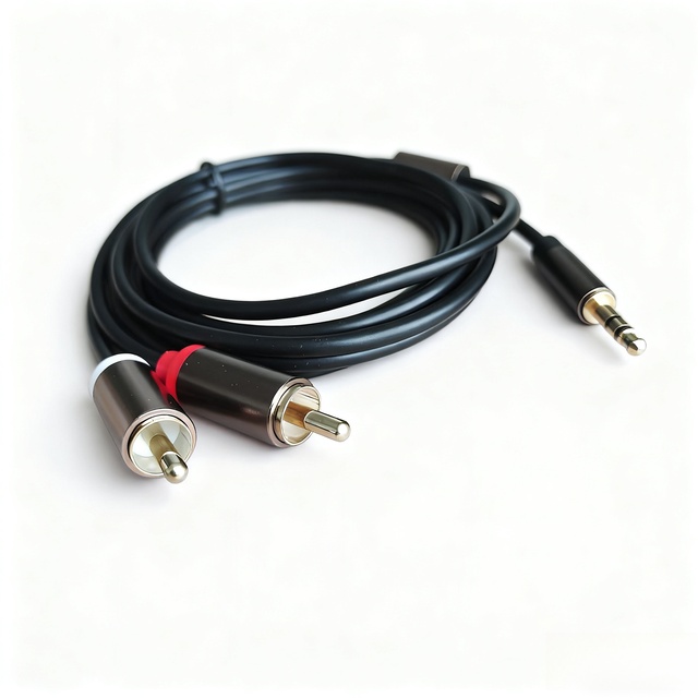 3.5mm to Dual Rca Adapter Splitter 1 to 2 Connection Cable for Computer Mobile Phone Speaker