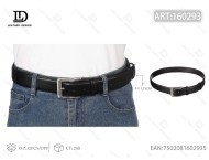 Cintura da Uomo in Vera Pelle 4.0cm con Fibbia a Perno Rivestita 125cm Casual Tinta Unita - Product Image 1