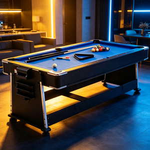 Table de billard multifonction 4-en-1 en MDF de 7 pieds avec rails en cuir, plateau de salle à manger, <span class=keywords><strong>jeu</strong></span> de <span class=keywords><strong>ping</strong></span>-<span class=keywords><strong>pong</strong></span> et de hockey sur air – Prix fabricant - Product Image 2