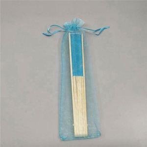 Abanicos de mano plegables de seda con varillas de bambú huecas para festivales, bodas y eventos, personalizables - Product Image 6