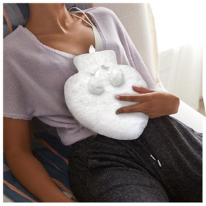 Couverture blanche luxueuse Couverture de sac d'eau chaude Bouteille d'eau chaude en caoutchouc en forme de <span class=keywords><strong>coeur</strong></span> - Product Image 4