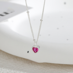 Gioielli Vintage di Marca, Cuore <span class=keywords><strong>Rosa</strong></span> con Perla, Catena in Argento Placcato <span class=keywords><strong>Oro</strong></span> 14K, Regalo Romantico Retrò per Donne e Ragazze - Product Image 5