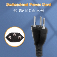 Suiza Cable de alimentación Laptop Nema 5-15P AC Plug 3 Prong IEC C13 Conector Conductor de cobre para PC