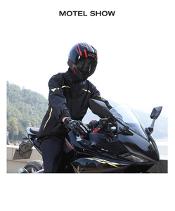 Bộ đồ mưa xe máy chống thấm nước phản quang hai lớp dành cho nam giới người lớn, gồm áo khoác và quần, có thể tái sử dụng. - Product Image 4