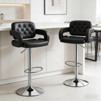 Chaises de bar rembourrées en PU souple, siège confortable, tabourets de bar pour la salle à manger à domicile, vente chaude