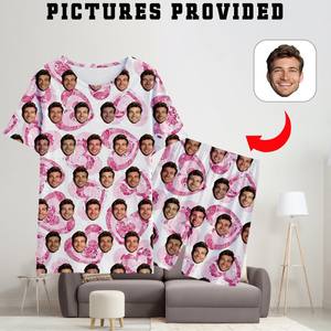 プリントオンデマンド夏ラウンドネック半袖2ピースパジャマセット7月4日カジュアル2XLラウンジウェアメンズパジャマ - Product Image 4