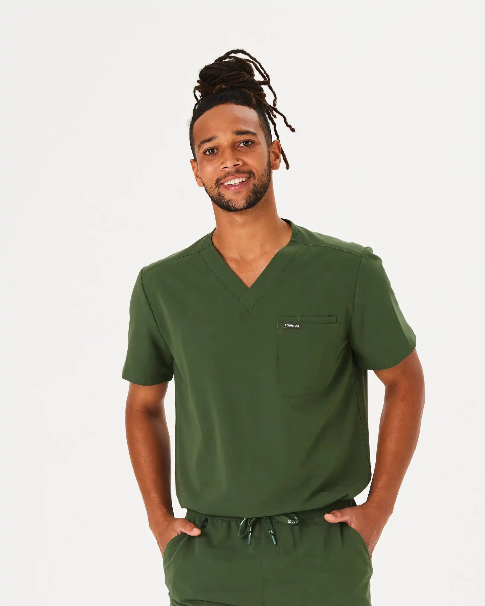 Uniform Vendors Custom Design V Neck Slim Fit Blue Top Doctor Men Scrubs Nursing Sets