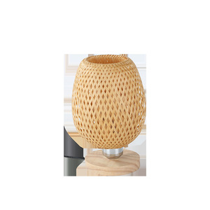Handmade Bamboo Woven Table Lamp E27 Led Desk Light Chinese Style Zen Decor Craft For Home Office Bedroom - Product Image 5