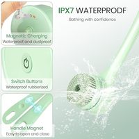 Brosse électrique 5-en-1 à long manche, étanche, pour le visage et le corps, nettoyant doux SPA, brosse corporelle électrique pour bain, brosse cosmétique à piles sèches